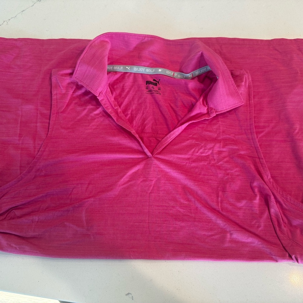Puma Hot Pink Sleeveless Polo Top